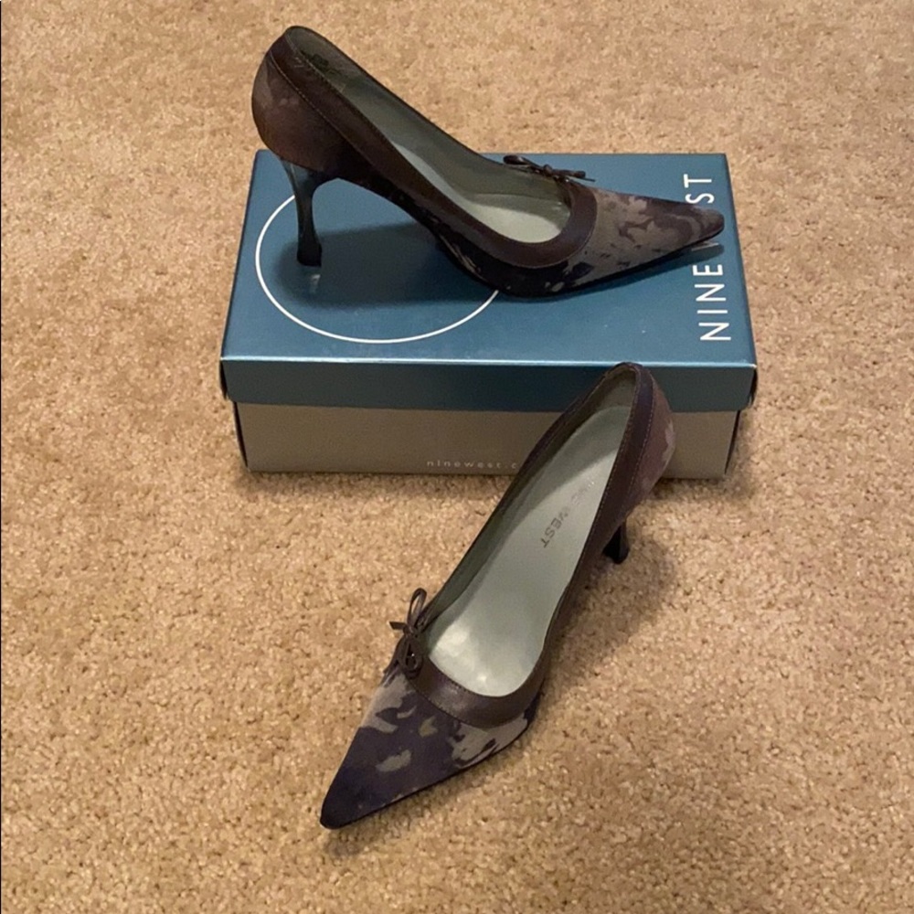 Nine West Gray Fabric Heels